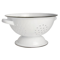 Thumbnail for Colander Enamel White W/Black Rim