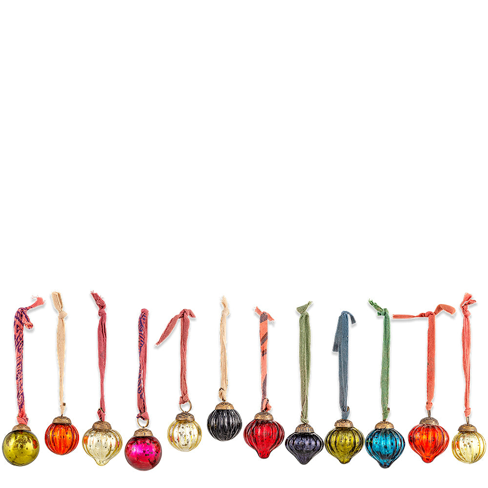 Dew Drop Baubles - Mixed Antique - (Set of 12)