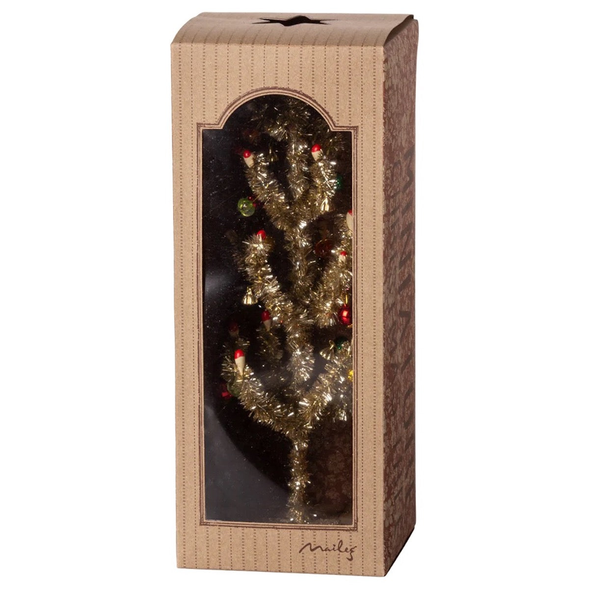 Maileg Christmas Tree, Gold - Red and Green Decoration 14-4180-00