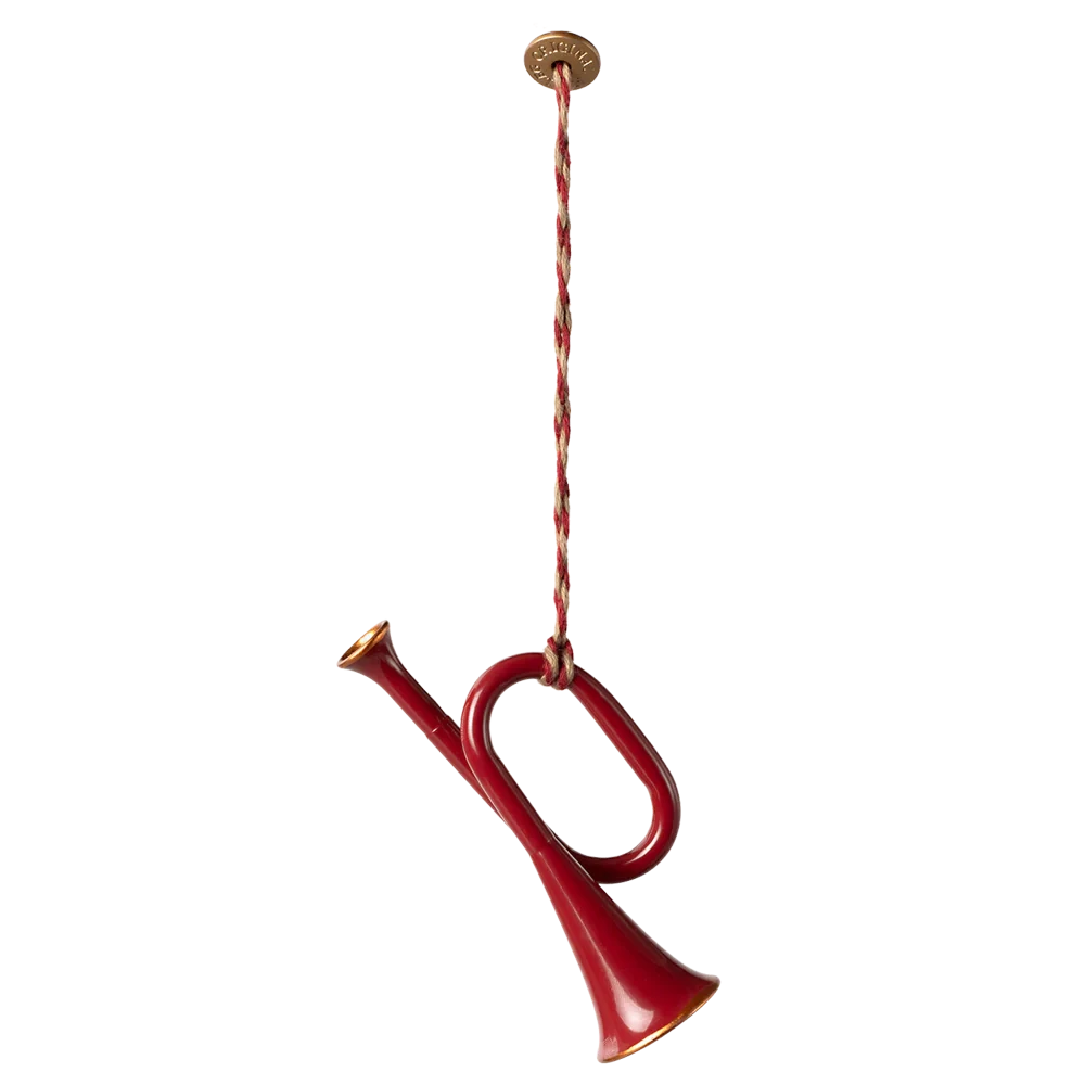 Metal Ornament Trumpet Red