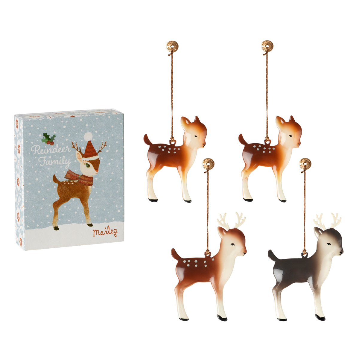 Reindeer Family, Metal Ornaments