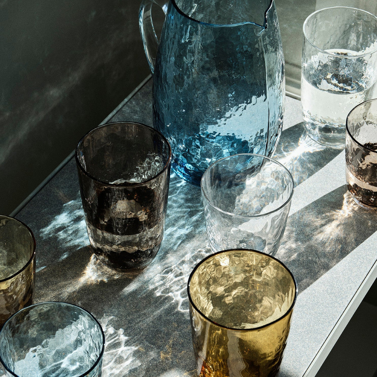 Broste Copenhagen Hammered Tall Tumbler Clear