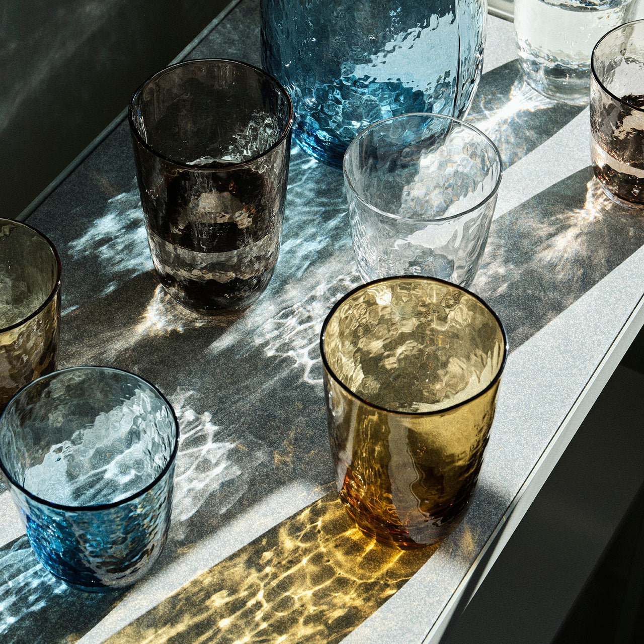 Broste Copenhagen Hammered Tall Tumbler Amber