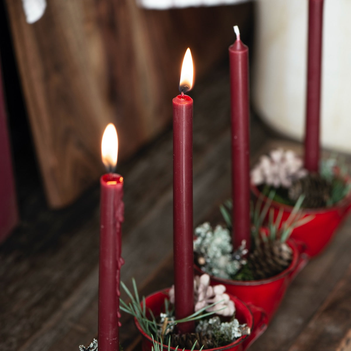 Taper Candle Burgundy Ø:1.3 H:20