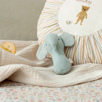 Thumbnail for Maileg Lullaby Friends, Elephant Rattle - Light Dusty Blue 16-4703-01