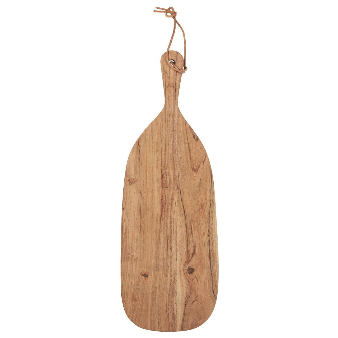 Cutting Board Oval W/Handle W/Leather String Acacia Wood W: 17 H: 1,5 L: 48