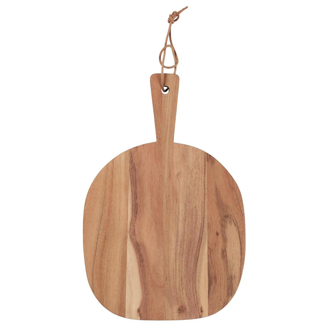 Cutting Board W/Handle W/Leather String Acacia Wood W: 25 H: 1,5 L: 38