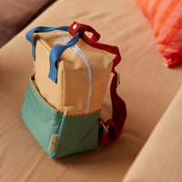 Thumbnail for Sticky Lemon Backpack Small • Colourblocking • Sandy Yellow + Aquatic Green