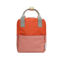 Thumbnail for Sticky Lemon Backpack Small • Colourblocking • Lifebuoy Orange + Coral Pink