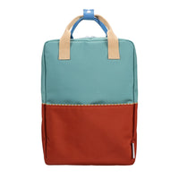 Thumbnail for Sticky Lemon Backpack Large • Colourblocking • Aquatic Green + Shipwreck Rust
