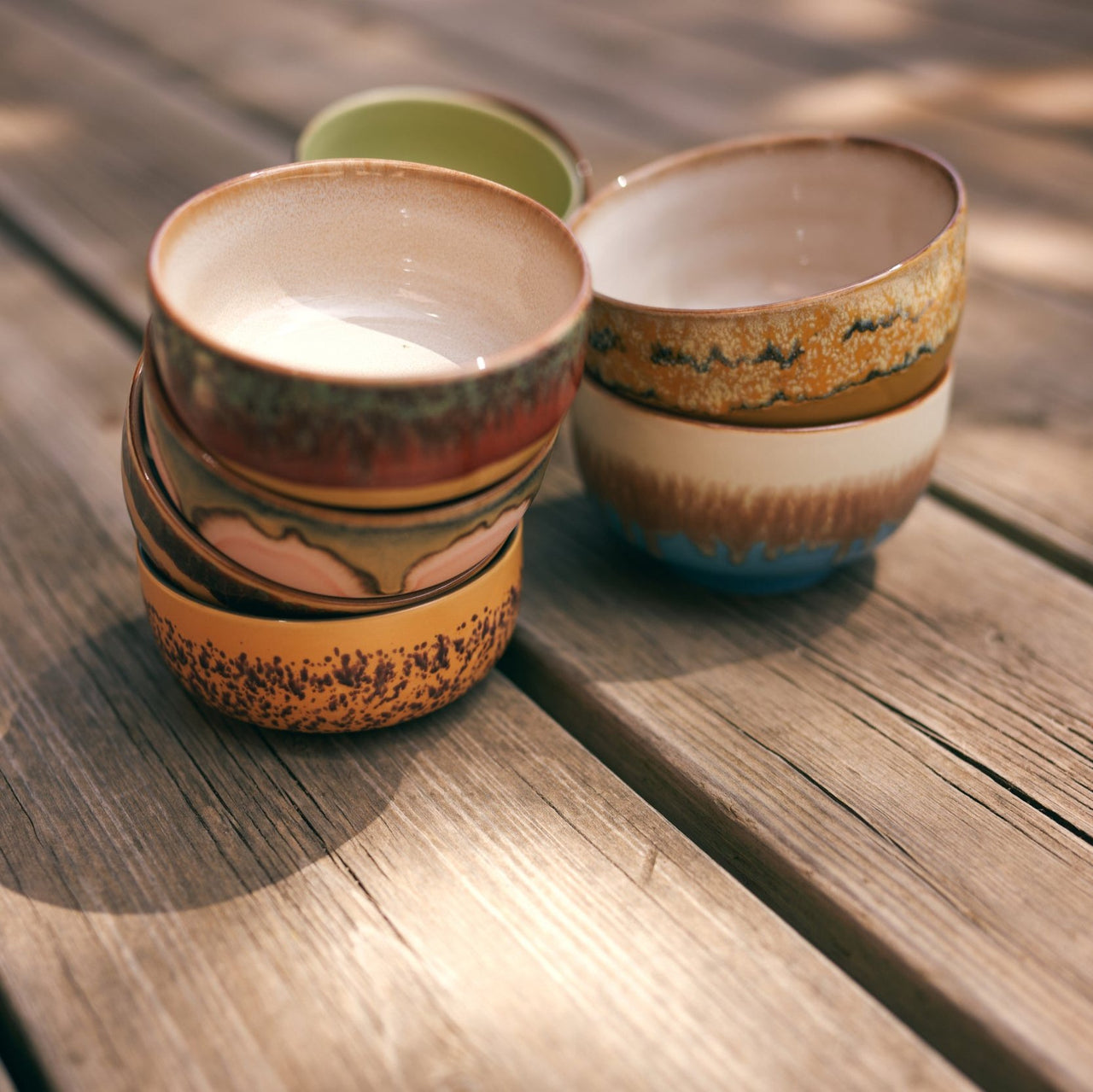 HKLiving 70s Ceramics: Noodle bowl - Seabreeze, Set of 4 KST0038