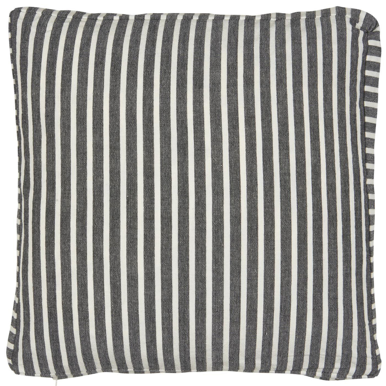 Box Cushion Louis Black W/Thin White Stripes