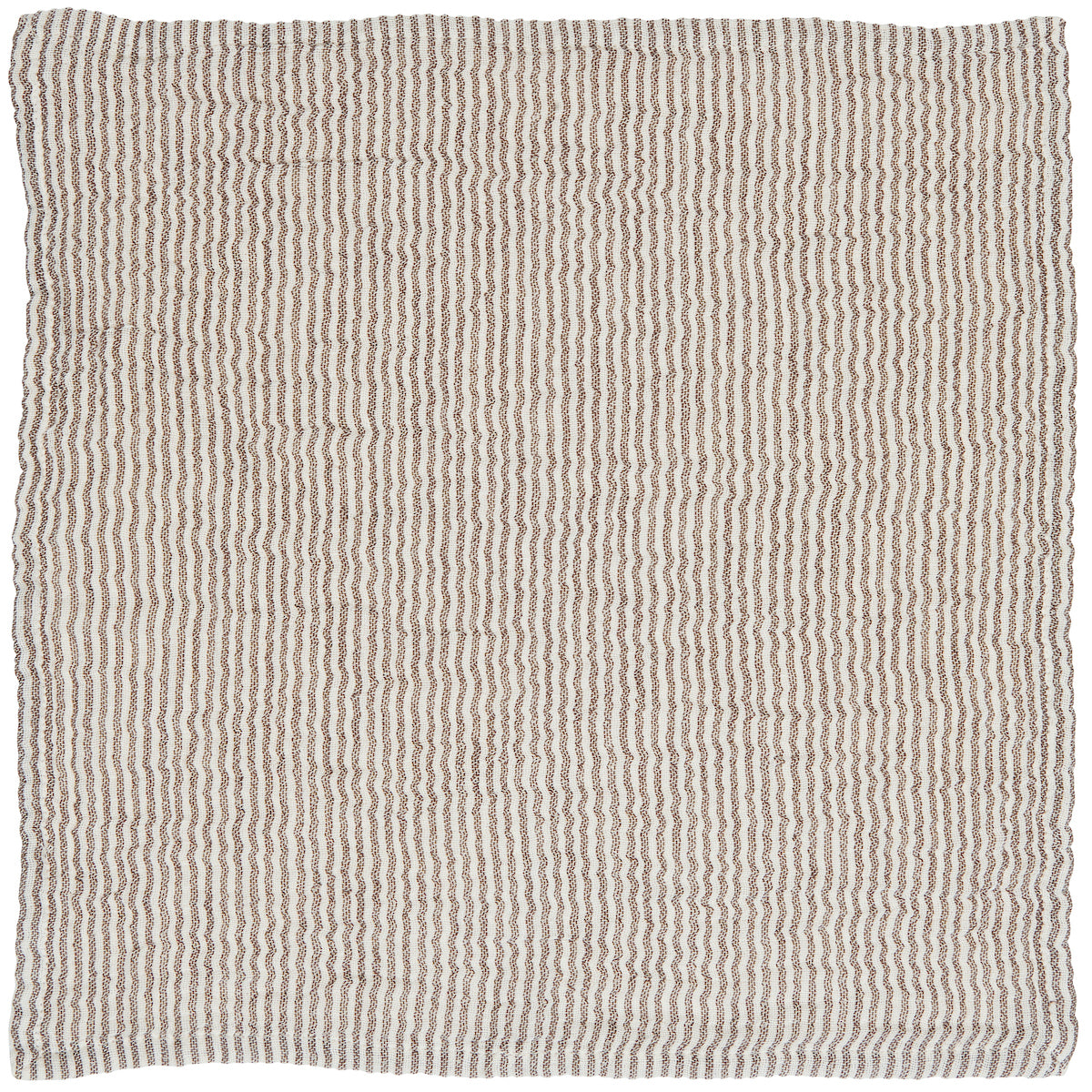 IB Laursen Napkin Double Weaving Brown/White Stripes