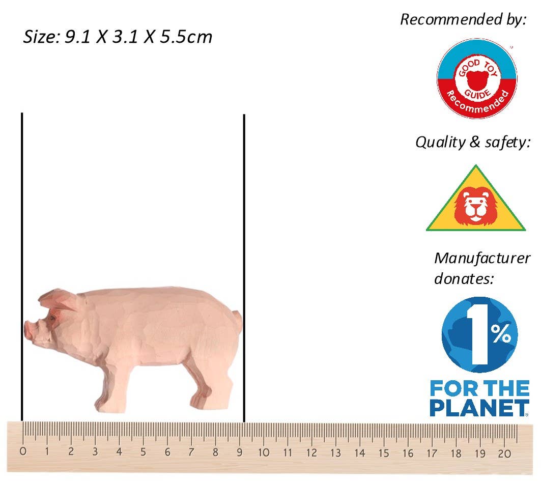 Wudimals® Wooden Pig Animal Toy