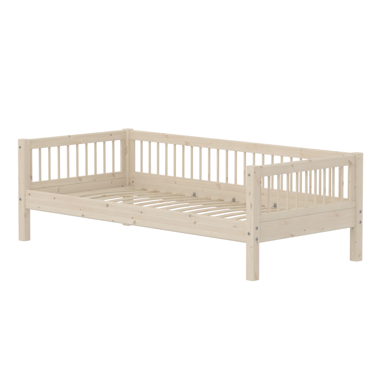 Flexa Classic Single Bed with Back - Cross Bars - 90 x 200cm (3 Colours Available)