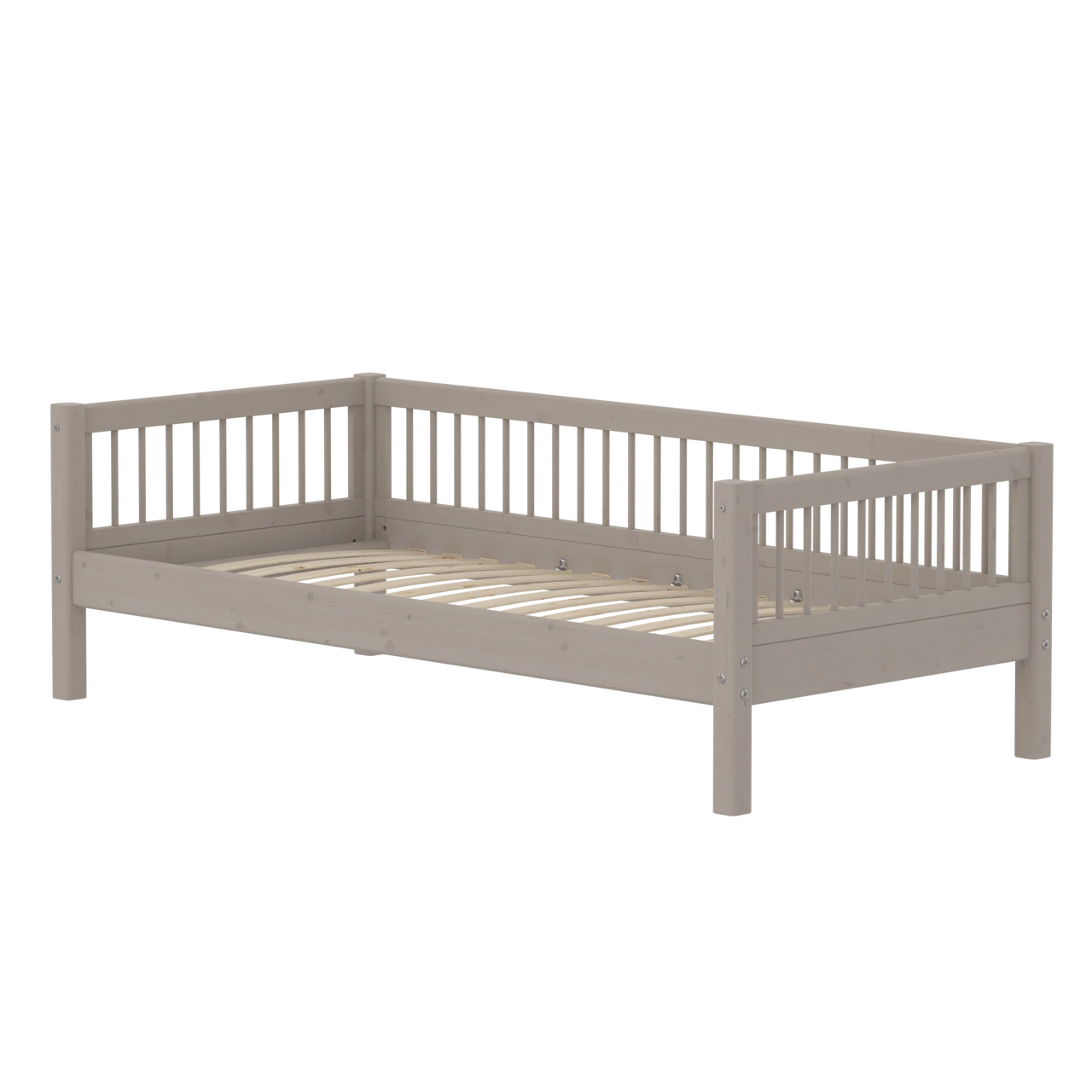 Flexa Classic Single Bed with Back - Cross Bars - 90 x 200cm (3 Colours Available)