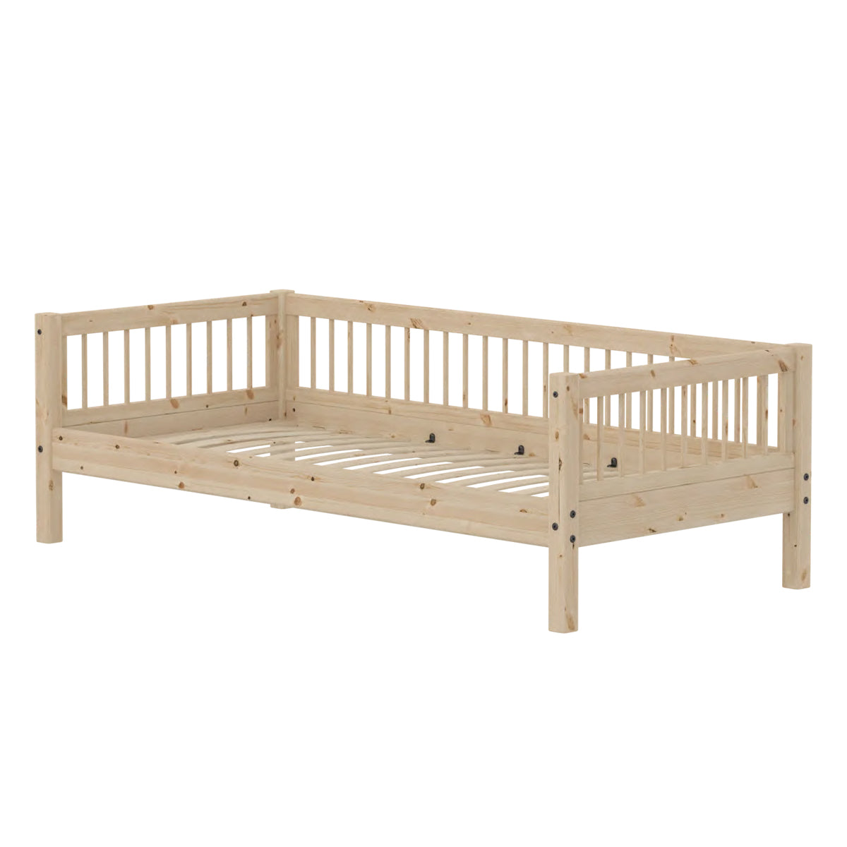 Flexa Classic Single Bed with Back - Cross Bars - 90 x 200cm (3 Colours Available)