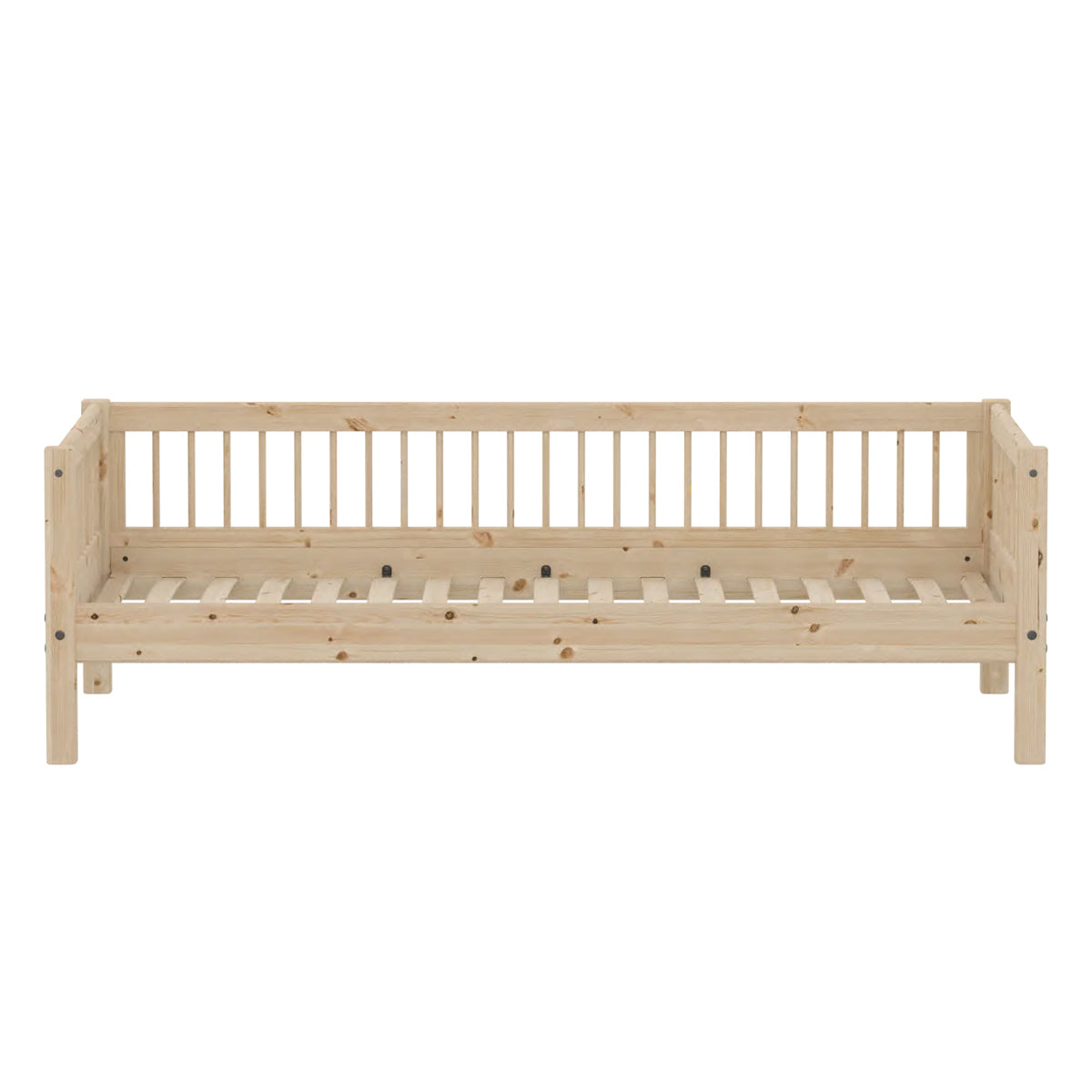 Flexa Classic Single Bed with Back - Cross Bars - 90 x 200cm (3 Colours Available)