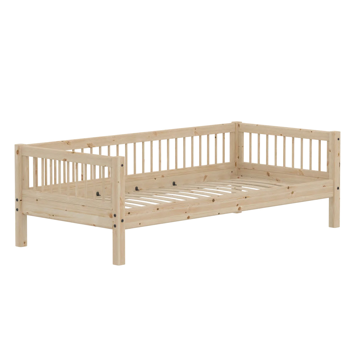 Flexa Classic Single Bed with Back - Cross Bars - 90 x 200cm (3 Colours Available)