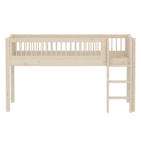 Thumbnail for Flexa Classic Mid Sleeper with Straight Ladder - Cross Bars (3 Colours Available)