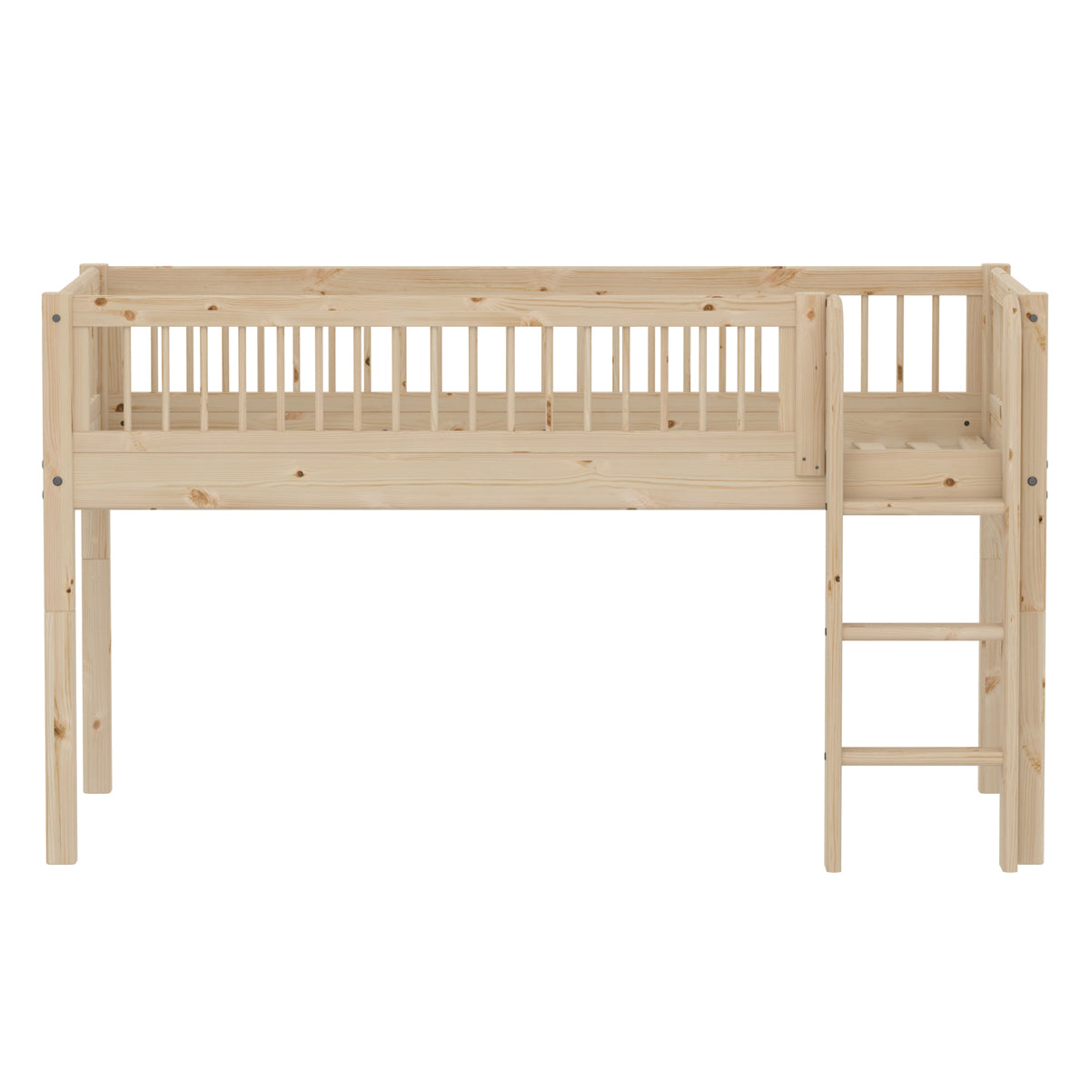 Flexa Classic Mid Sleeper with Straight Ladder - Cross Bars (3 Colours Available)