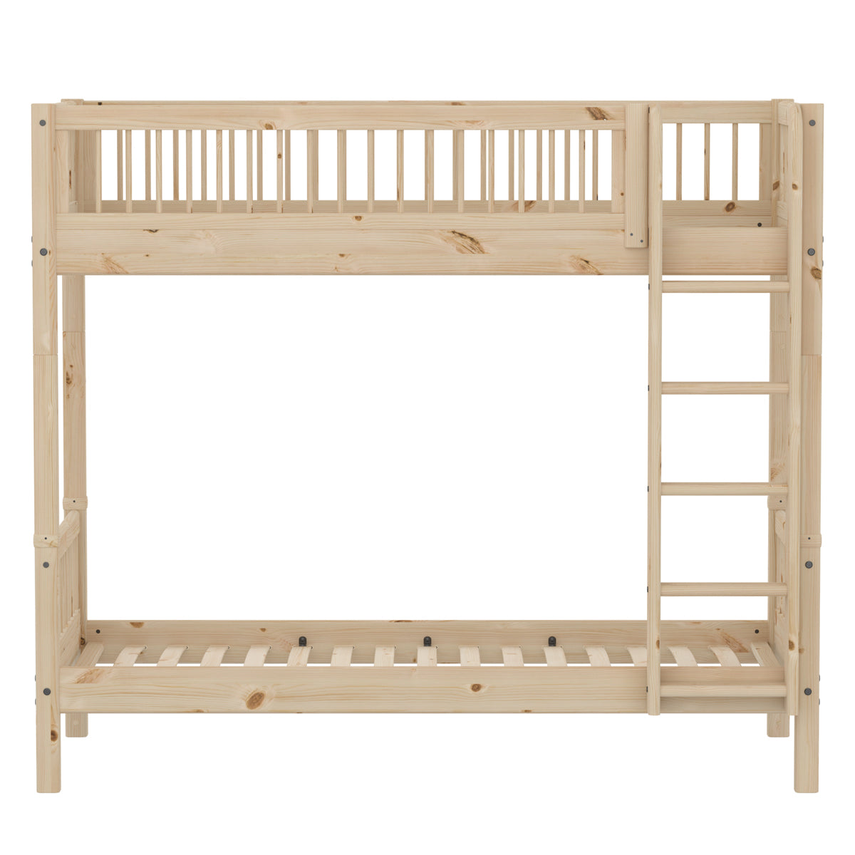 Flexa Classic High Bunk Bed with Straight Ladder - Cross Bars - Raw (3 Colours)