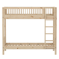 Thumbnail for Flexa Classic High Bunk Bed with Straight Ladder - Cross Bars - Raw (3 Colours)