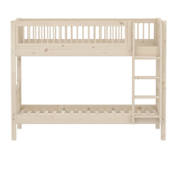 Thumbnail for Flexa Classic High Bunk Bed with Straight Ladder - Cross Bars - Raw (3 Colours)