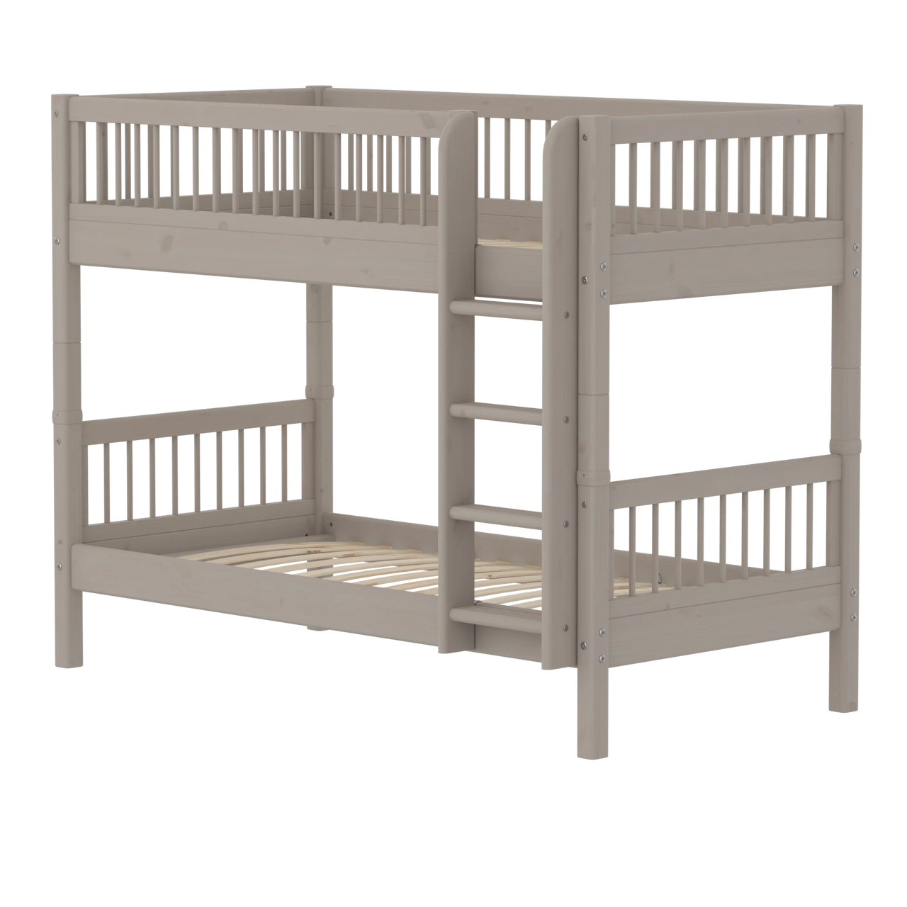 Flexa Classic High Bunk Bed with Straight Ladder - Cross Bars - Raw (3 Colours)