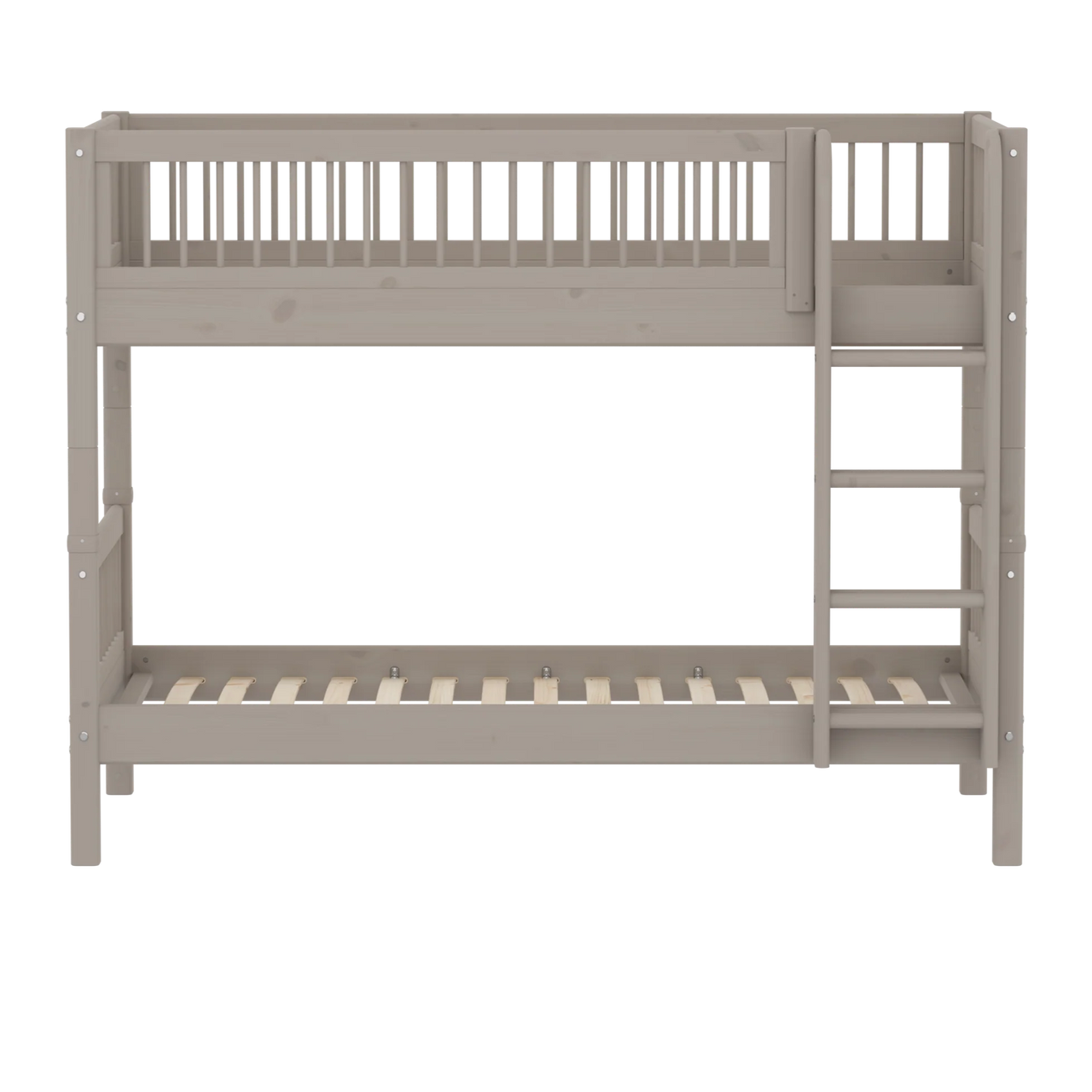 Flexa Classic High Bunk Bed with Straight Ladder - Cross Bars - Raw (3 Colours)