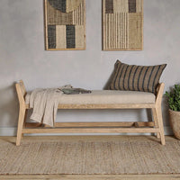 Thumbnail for Nkuku Avanthi Upholstered Sleigh Bench - Natural