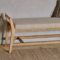 Thumbnail for Nkuku Avanthi Upholstered Sleigh Bench - Natural