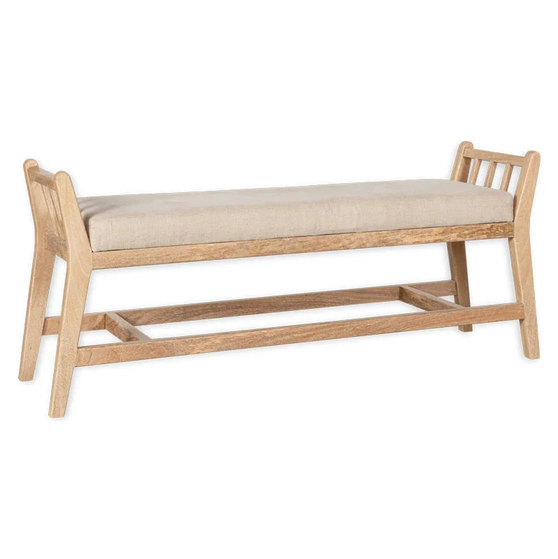 Nkuku Avanthi Upholstered Sleigh Bench - Natural