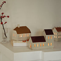 Thumbnail for Broste Copenhagen Bo Candle House - Golden Brown, Dolomite Ceramic