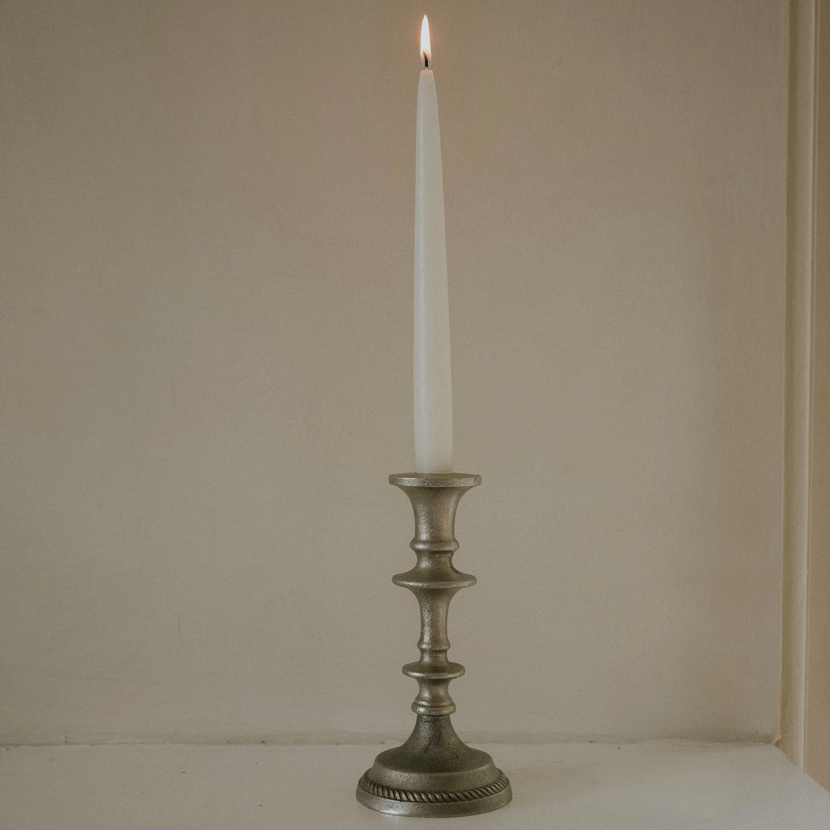 MeanWhile Antique Silver French Candlestick - Large (in Cotton Bag)