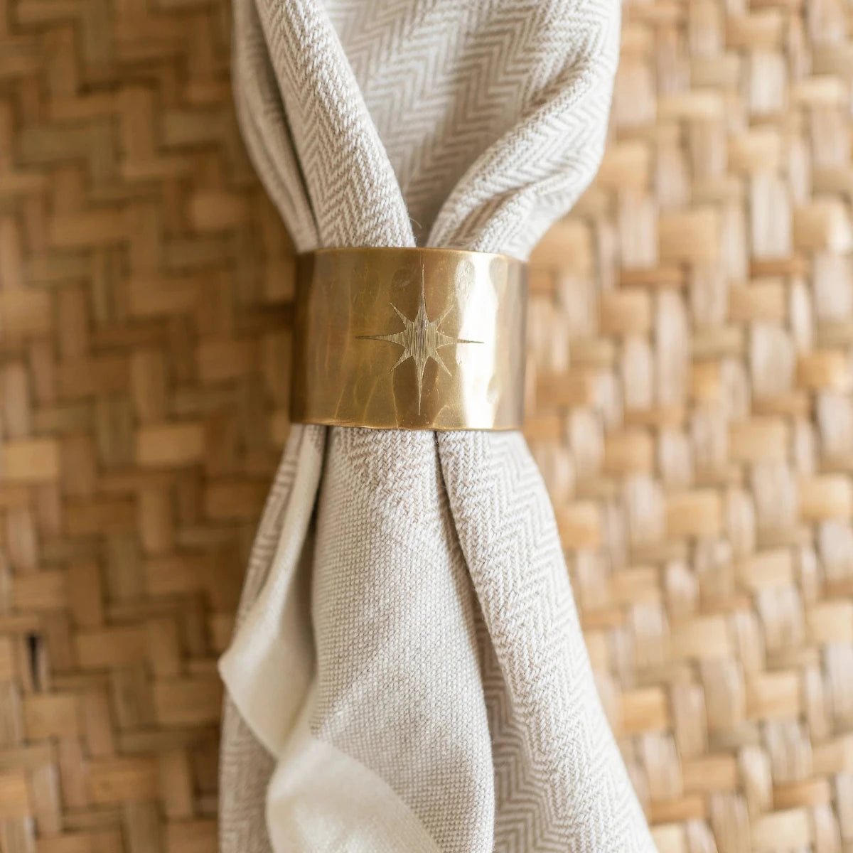 Brass Star Napkin Ring Set of 4