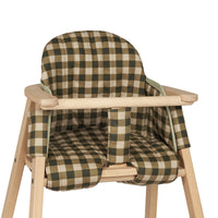 Thumbnail for Nobodinoz Growing Green High Chair Cushion - Green Checks