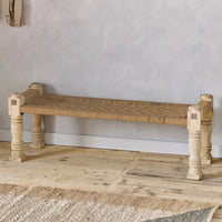 Thumbnail for Nkuku Kutumba Woven Indian Bench - Natural