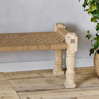 Thumbnail for Nkuku Kutumba Woven Indian Bench - Natural