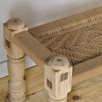 Thumbnail for Nkuku Kutumba Woven Indian Bench - Natural