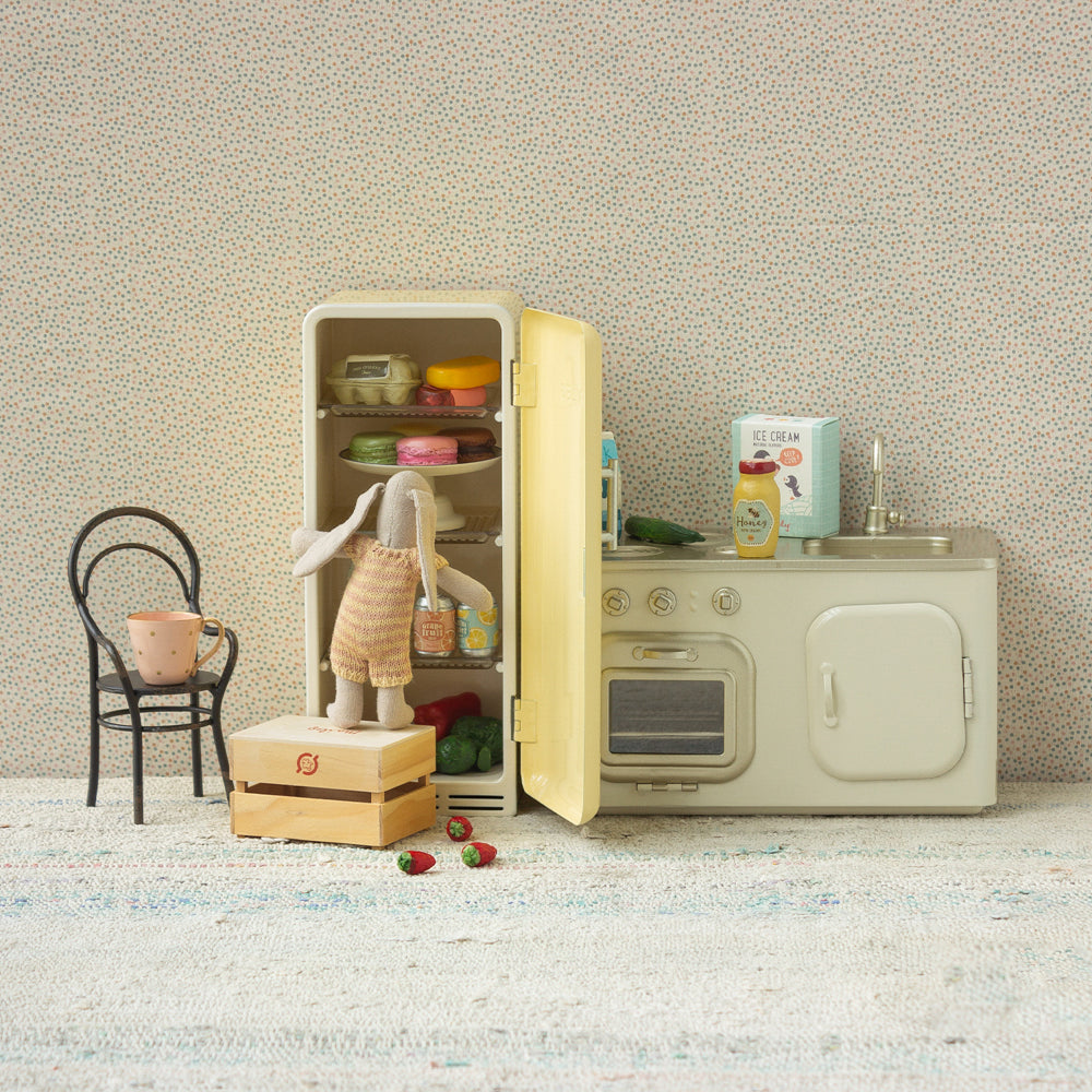 Maileg Miniature Fridge Yellow Dolls house furniture