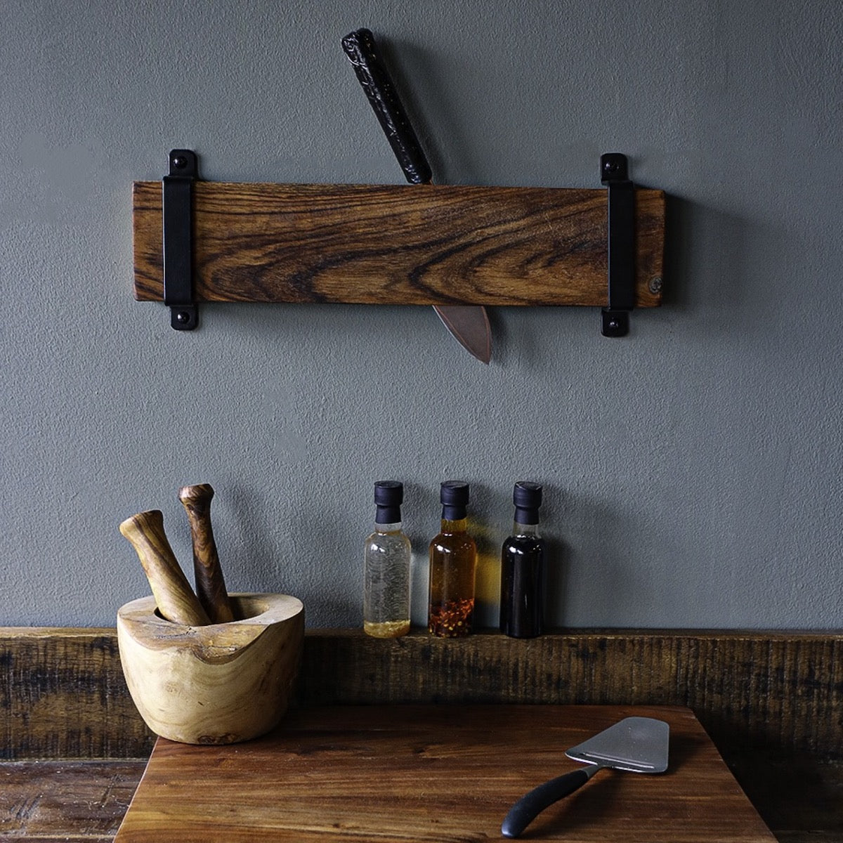 Acacia Wood Knife Holder