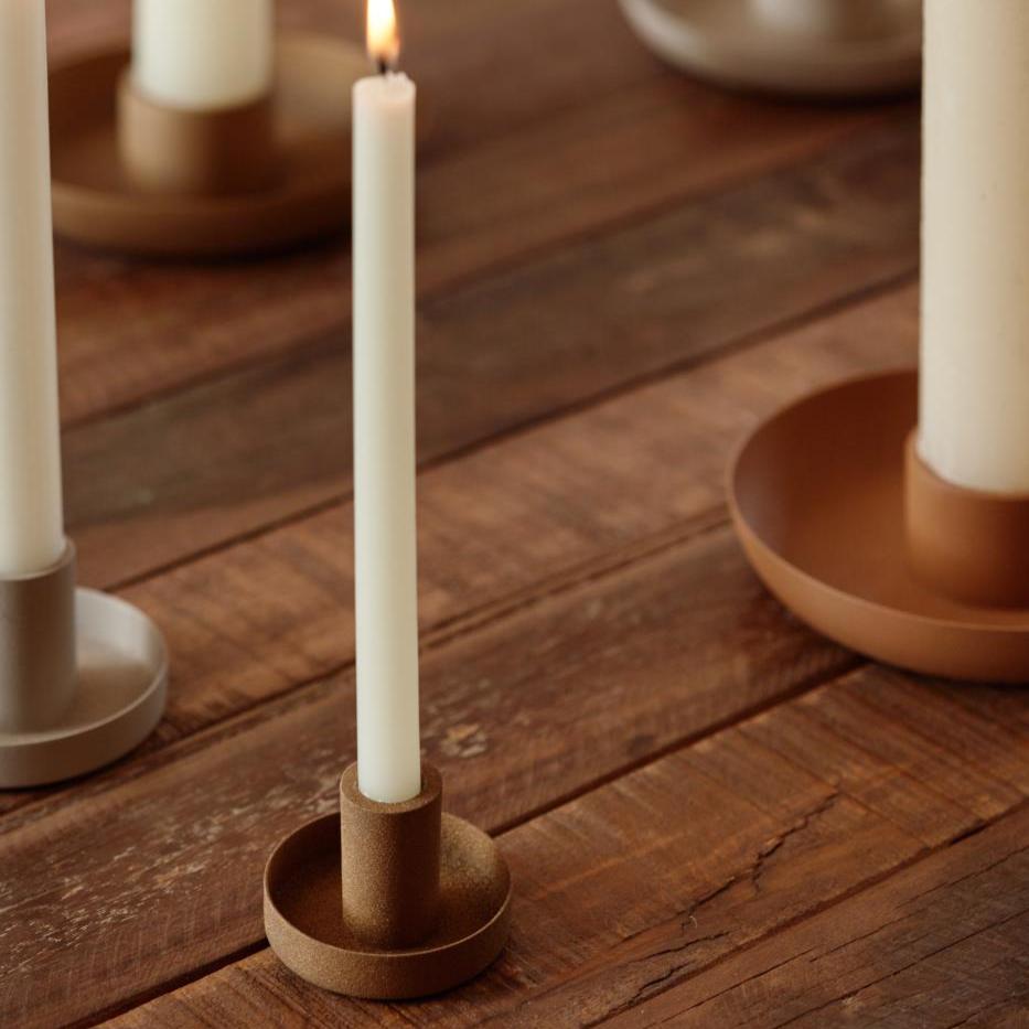 Candle Holder f/1.3 cm Candle Cognac