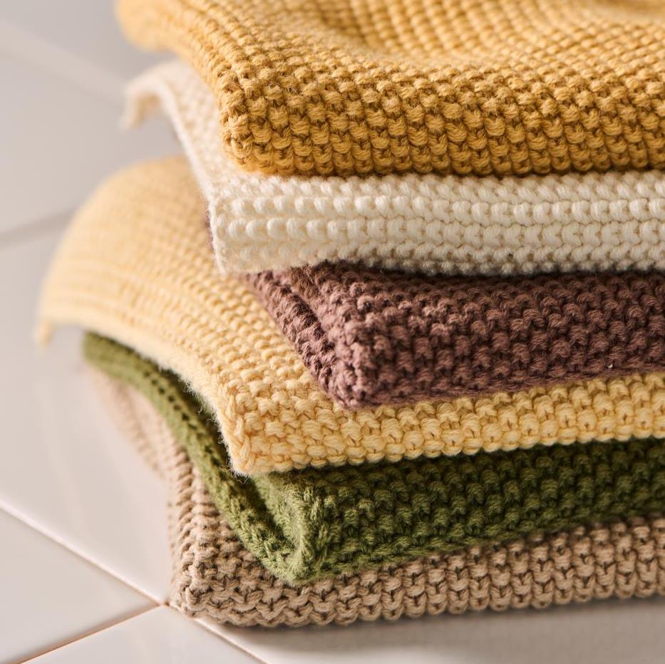 Knitted Dish Cloth Olive