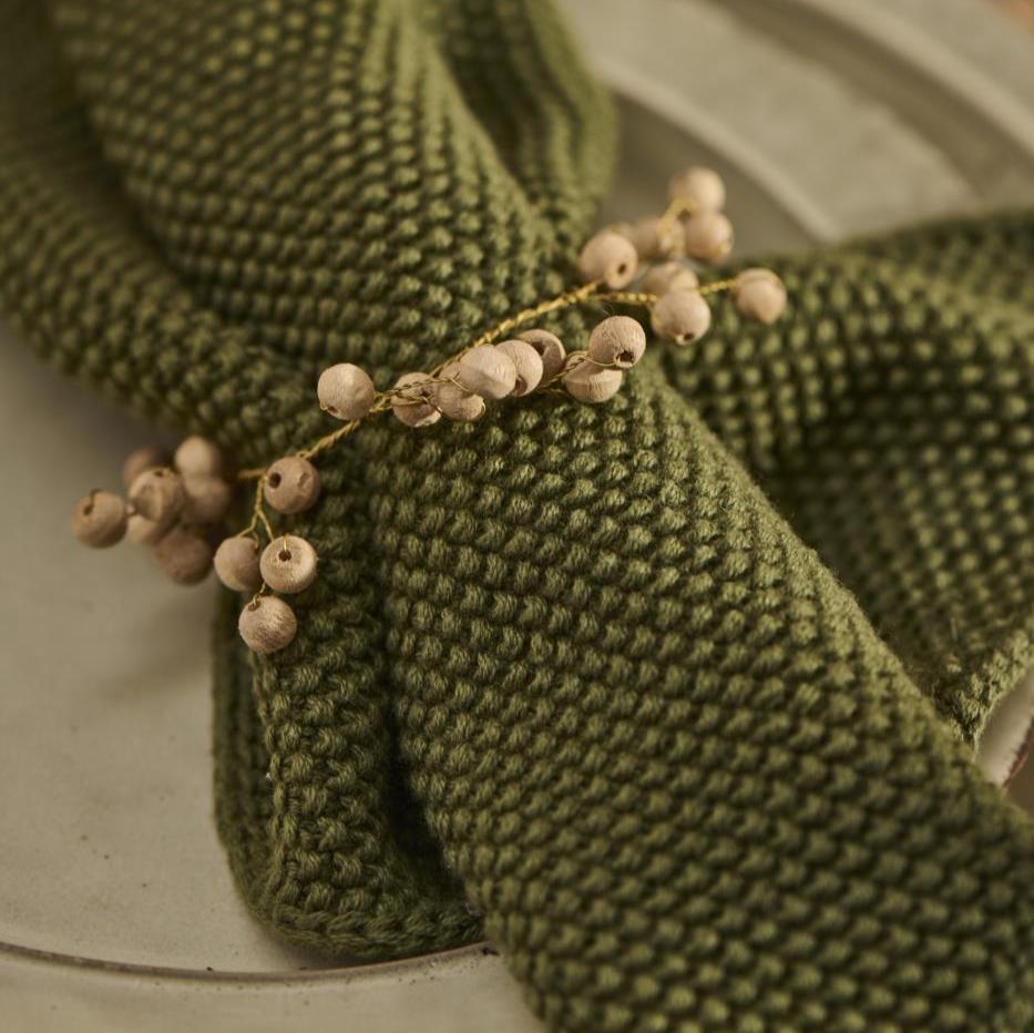 Knitted Dish Cloth Olive