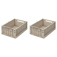 Thumbnail for Weston Medium Storage Boxes Sandy Set of 2