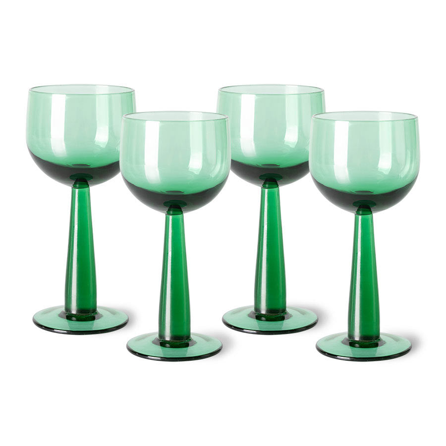 The Emeralds: Wine Glass High Fern Green, Set of 4