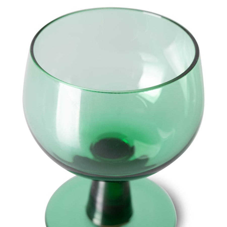 The Emeralds: Wine Glass Low Fern Green, Set of 4