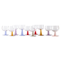 Thumbnail for Swirl Wine Glass Mixed Colours Set of Four Low