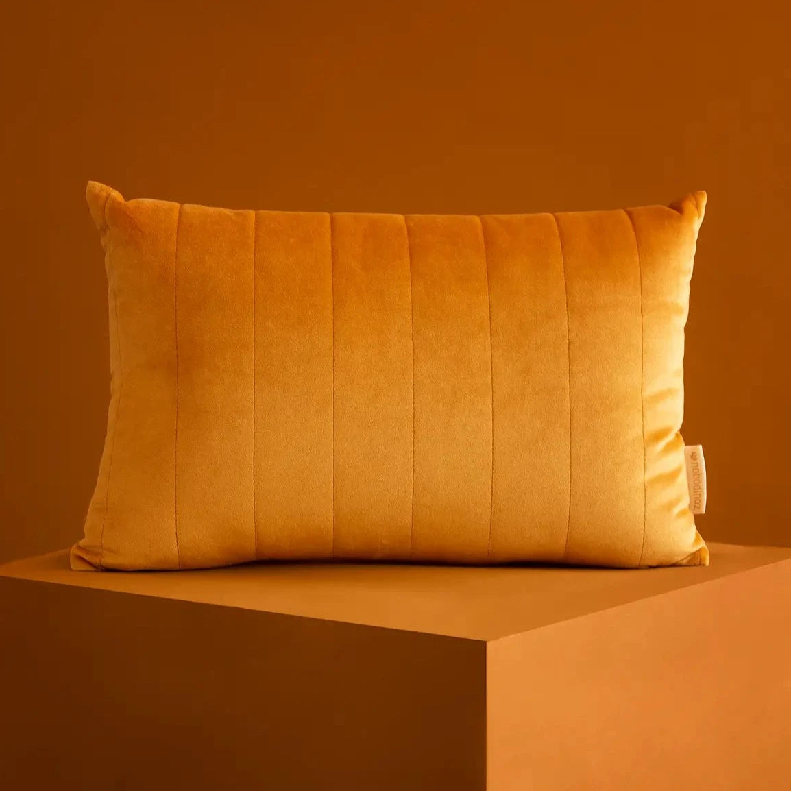 Nobodinoz Akamba cushion •  Velvet Farniente Yellow